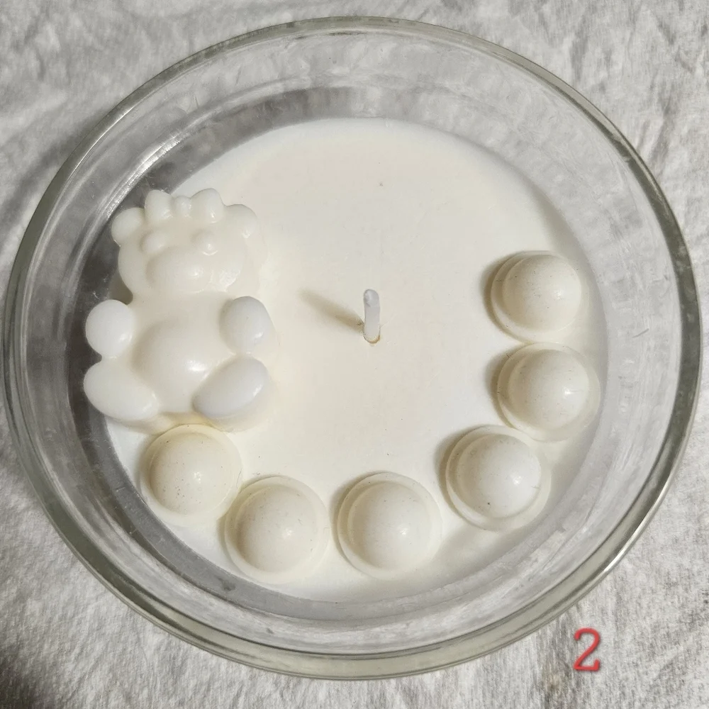 6 Personalized White Bear Scented Baby Shower Birthday Candle Favors Giveaways